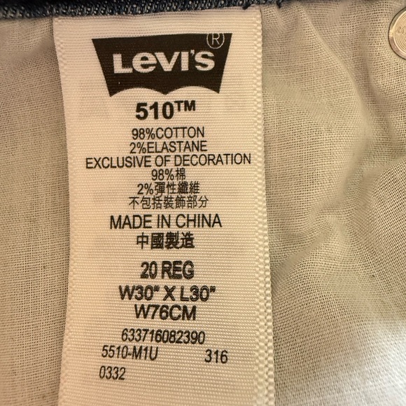 Levi’s 510 Skinny Fit Men’s Jeans in Size 30Wx30L - Picture 6 of 7